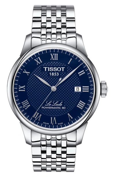 Shop Tissot Le Locle Powermatic 80 Bracelet Watch, 39mm In Blue