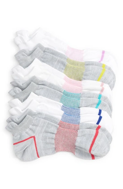 Shop Zella Girl Kids' Assorted 6-pack Sport Tab No-show Socks In Grey Multi
