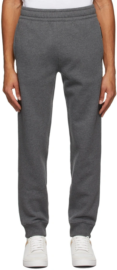 Shop Burberry Grey Lounge Pants In Dark Grey Melange