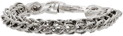 Shop Martine Ali Ssense Exclusive Python Link Bracelet In Silver