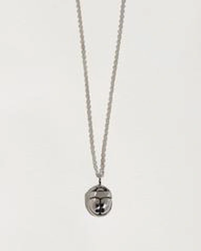 Pamela Love Mini Scarab Pendant Necklace In Silver
