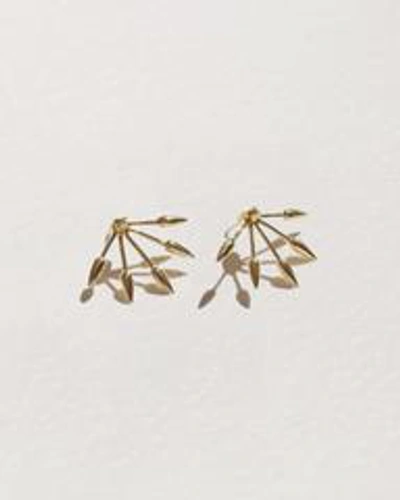 Pamela Love Five Spike Earrings In Gold