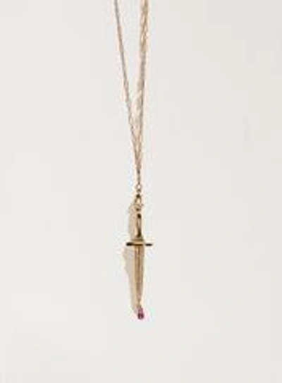 Fine Dagger Pendant In Gold/red/black