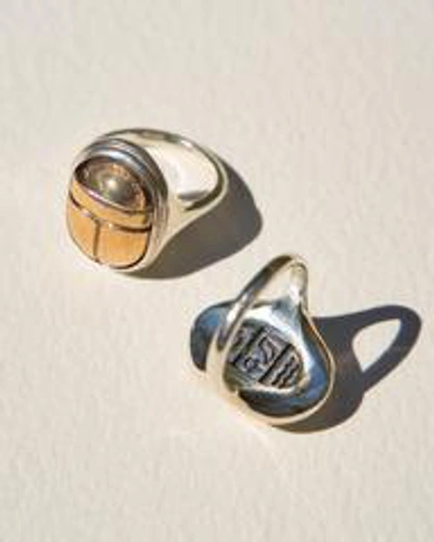 Pamela Love Scarab Signet Ring In Silver