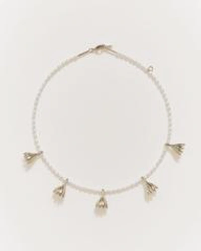 Shop Pamela Love Anemone Pearl Necklace In Silver/white
