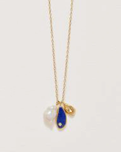 Shop Pamela Love Pilar Charm Necklace In Gold/blue/white