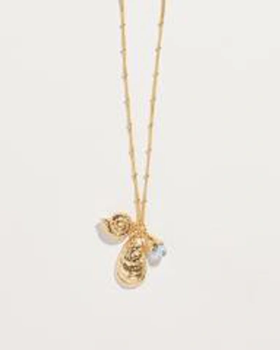 Shop Pamela Love Shipwreck Charm Necklace In Gold/blue