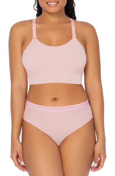 Shop Curvy Couture Smooth Seamless Comfort Wireless Bralette In Blushing Rose