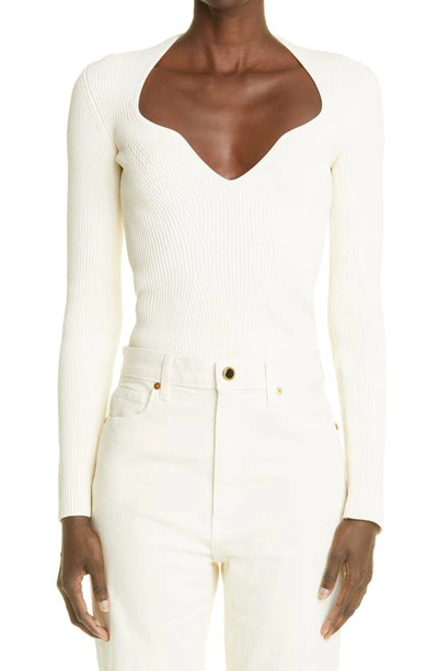 Shop Khaite The Kirah Rib Sweater In Ivory