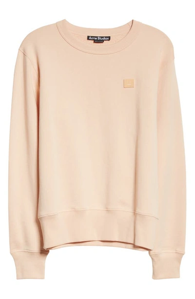 Shop Acne Studios Fairah Face Patch Organic Cotton Sweatshirt In Powder Pink