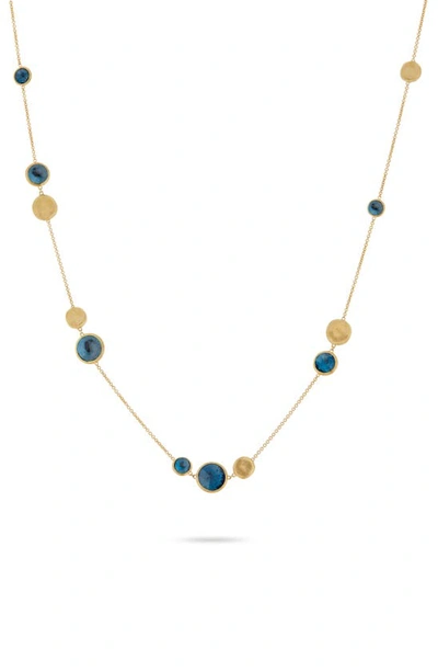 Shop Marco Bicego Marco Biecego Jaipur 18k Yellow Gold London Blue Topaz Necklace In Yellow Gold/ Blue Topaz