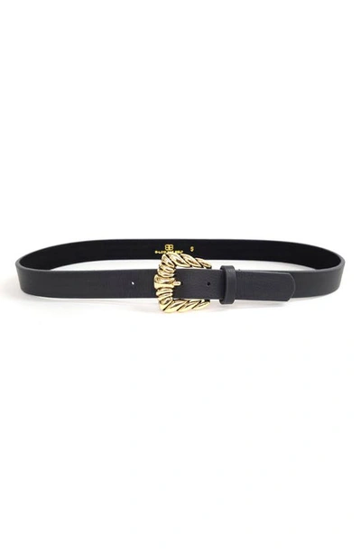 Shop B-low The Belt Nyssa Leather Belt In Black/ Gold