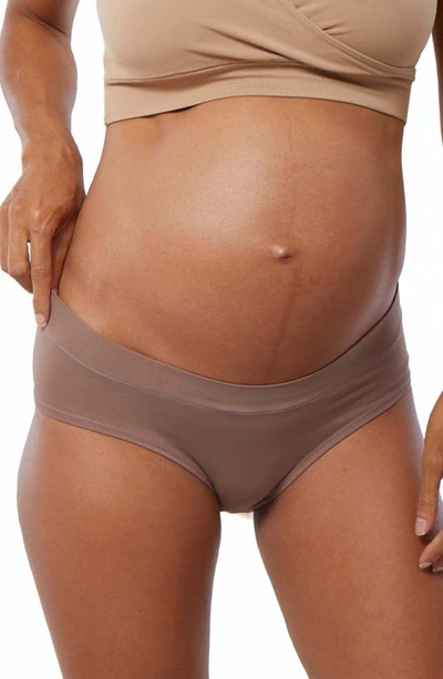Shop Ingrid & Isabelr 3-pack Cooling Maternity Briefs In Taupe