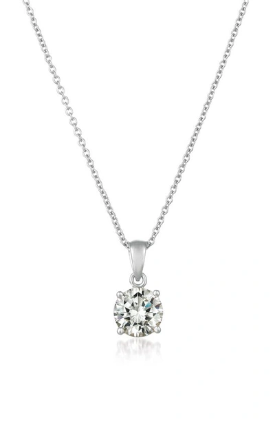 Shop Crislu Cubic Zirconia Pendant Necklace In Platinum