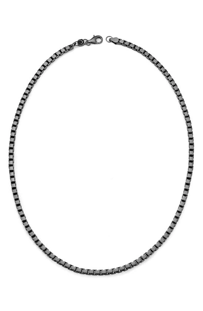 Shop Crislu Box Chain Necklace In Black Rhodium