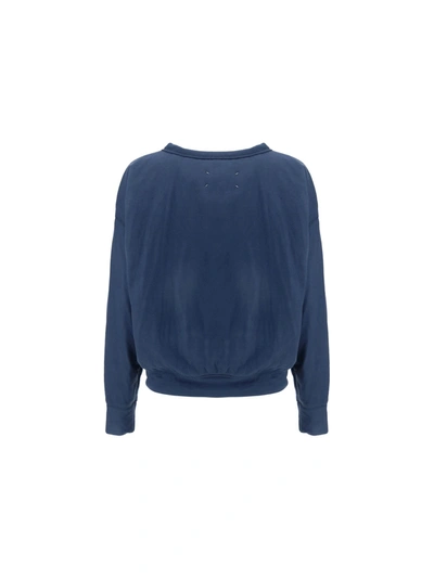 Shop Maison Margiela Women's Blue Cotton Sweatshirt