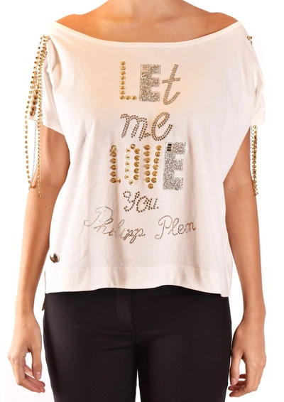 Shop Philipp Plein Women's White Cotton T-shirt