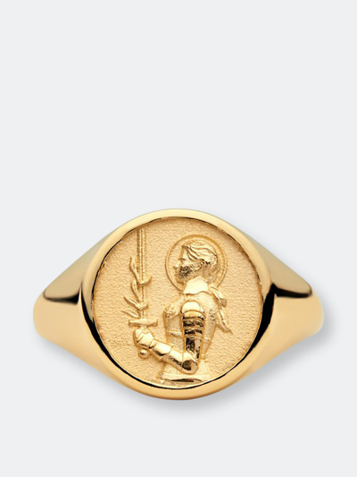 Shop Awe Inspired Joan Of Arc Signet Ring In Gold