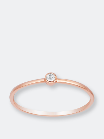 Shop Ariana Rabbani Single Diamond Rose Gold Ring In Pink