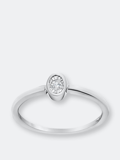 Shop Haus Of Brilliance .925 Sterling Silver 1/20 Cttw Miracle Set Diamond Oval Shaped Promise Ring (j-k  In White