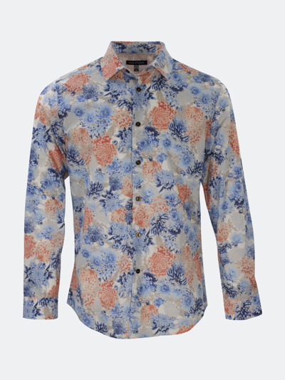 Shop Lords Of Harlech Nigel Patio Floral Shirt Sky In Blue