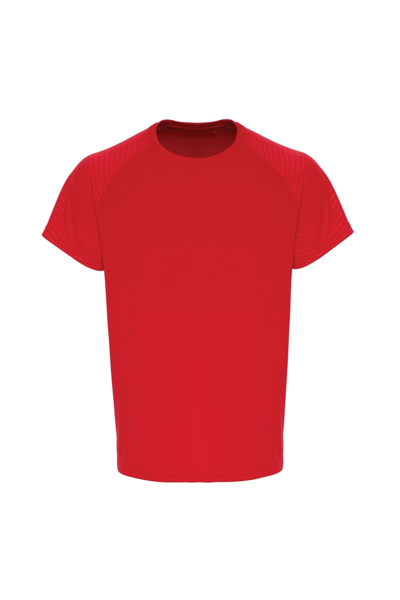 Shop Tridri Mens Embossed Sleeve T-shirt (fire Red)