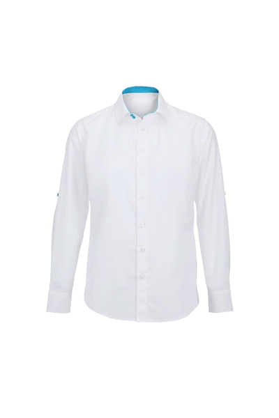 Shop Alexandra Mens Roll Sleeve Hospitality Work Shirt In White