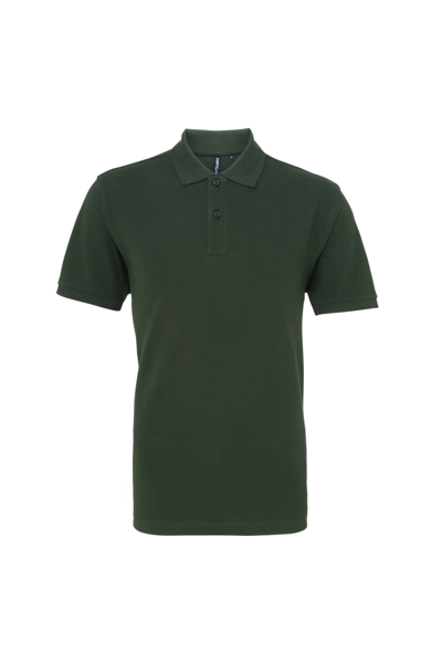 Shop Asquith & Fox Mens Plain Short Sleeve Polo Shirt In Green