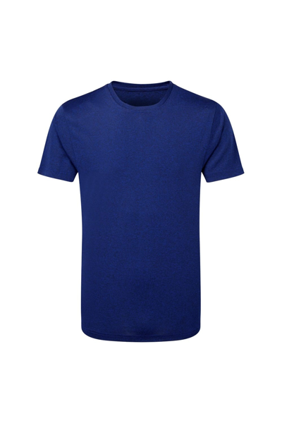 Shop Tridri Tri Dri Mens Short Sleeve Lightweight Fitness T-shirt (royal/ Black Melange) In Blue