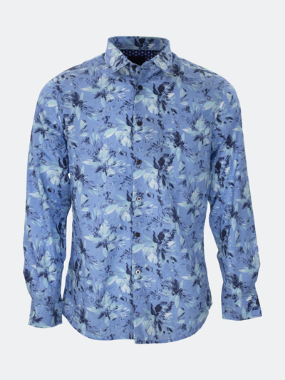 Shop Lords Of Harlech Norman Watercolor Shirt Floral Blue