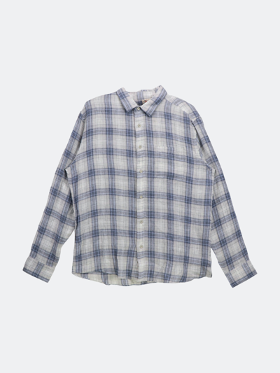 Shop Faherty Men's Plaid Linen Laguna Shirt Dress In Blue