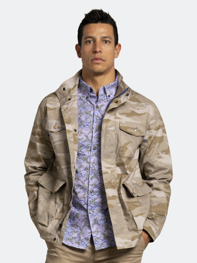 Shop Lords Of Harlech Mission Crane Jacket Camo Tan In Brown