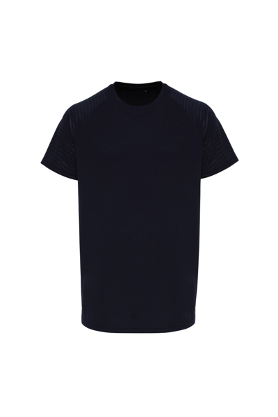 Shop Tridri Mens Embossed Sleeve T-shirt (french Navy) In Blue