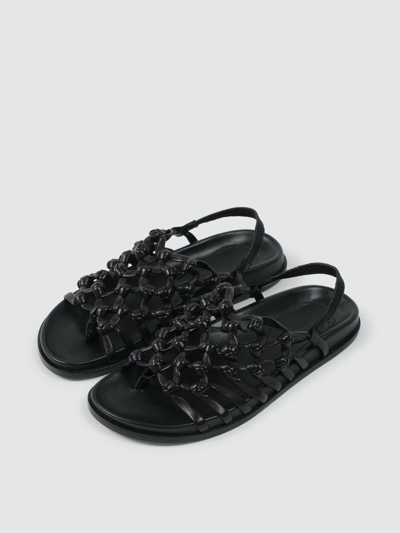 Shop Alumnae Knotted Sandal On Footbed Black Nappa