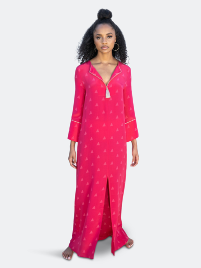 Shop Anasa Resort Wear Imara Full Length Kaftan In Pink