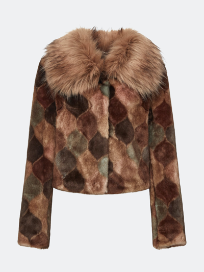 Shop Unreal Fur Casablanca Jacket In Brown