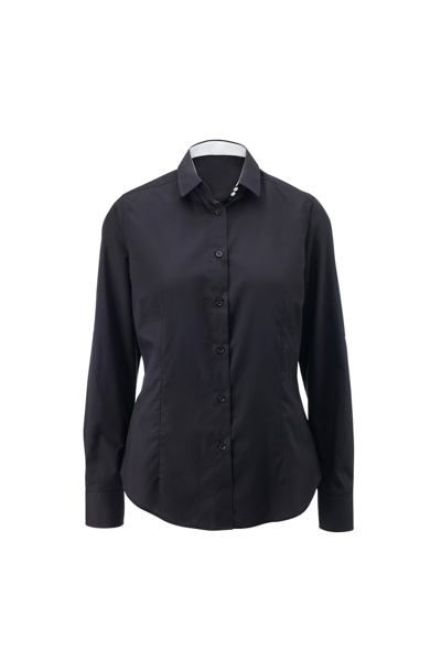 Shop Alexandra Womens/ladies Roll Sleeve Hospitality Work Shirt (black/ White)