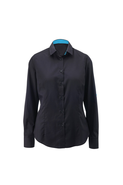 Shop Alexandra Womens/ladies Roll Sleeve Hospitality Work Shirt In Black