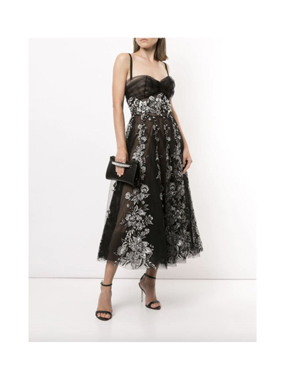 Shop Marchesa Notte Corseted Cocktail Dress In Black