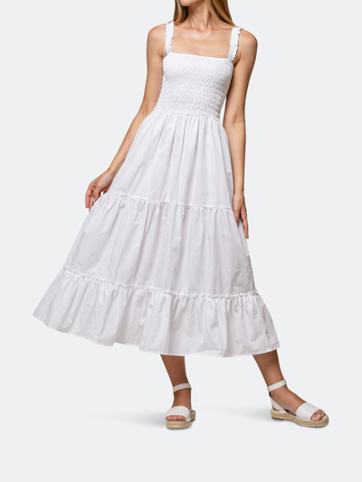 Shop Lusana Carrie Dress In White Poplin