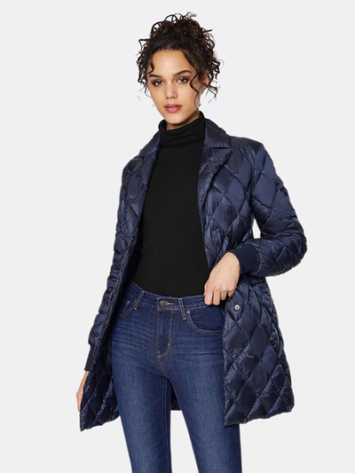 Shop Dawn Levy Jess Classic Diamond Quilted Coat In Blue