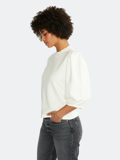 Shop Etica Marie Puff Sleeve Sweatshirt In White