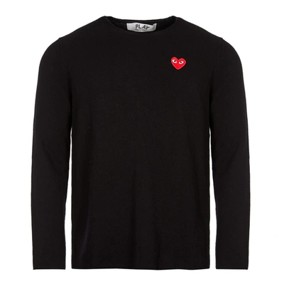 Shop Comme Des Garçons Play Knit Sweater In Black