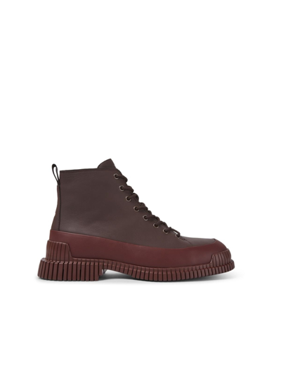Shop Camper Men Pix Leather Lace Up Boot In Brown