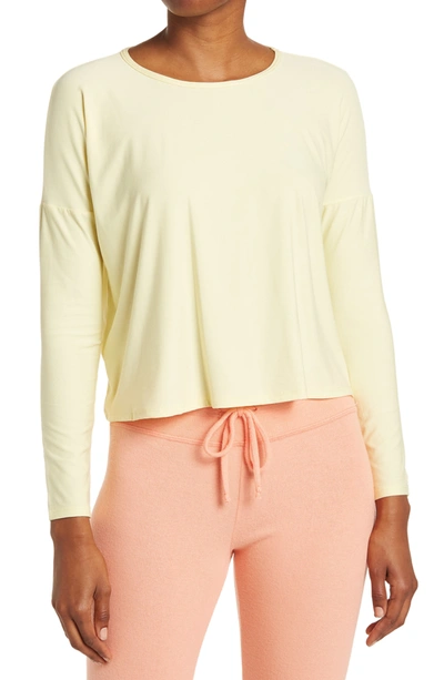 Shop Beyond Yoga Morning Light Pullover In Limoncello Yellow Solid