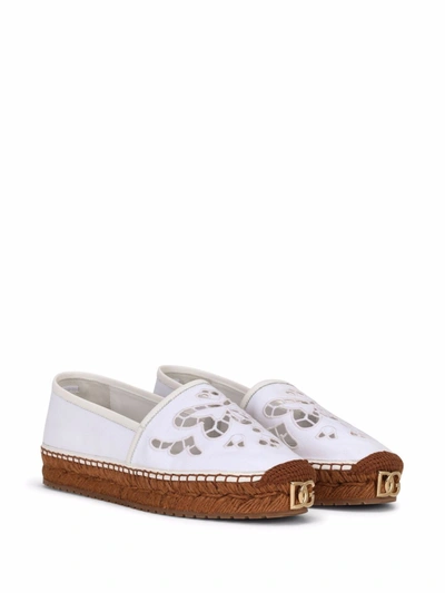 Shop Dolce & Gabbana Canvas Espadrillas In White