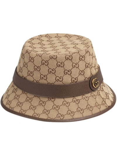 Shop Gucci Logo& Fedora Hat In Beige