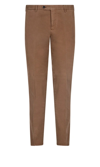 Shop Pt01 Slim Fit Trousers In Brown