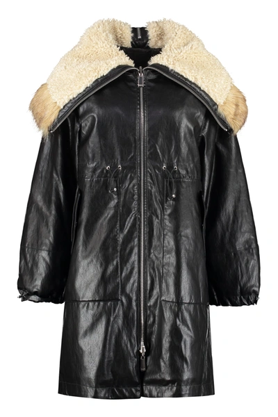 Shop Pinko Faux Leather Coat In Black