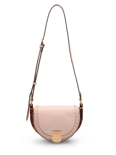 Shop Fendi Moonlight Leather Shoulder Bag In Pink